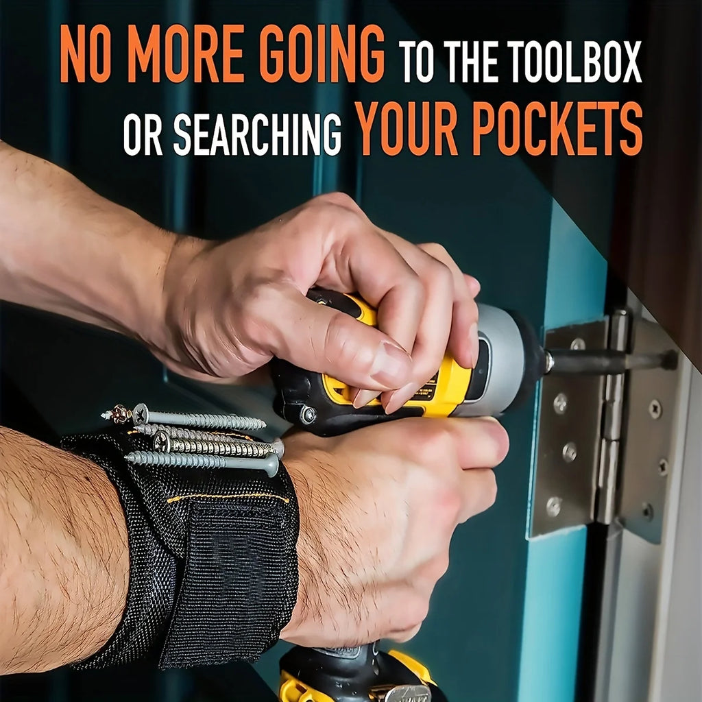 Magnetic Wristband Tool Holder — Holds Screws, Nails & Drill Bits