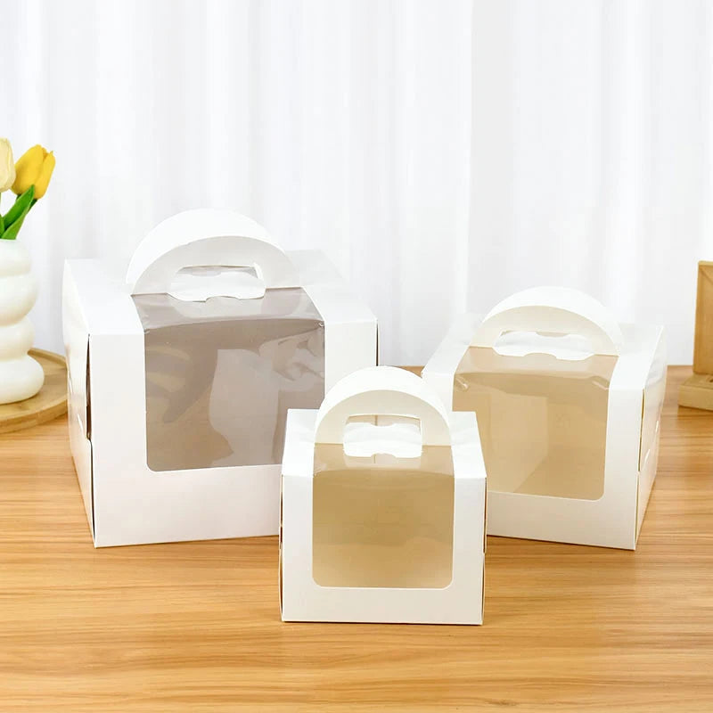 High-Capacity Cake Packaging Boxes — Multi-Size for Birthdays, Weddings & Holidays (1/3/6 pcs)