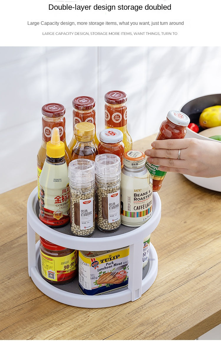 360° Rotating Kitchen Condiment Storage Rack