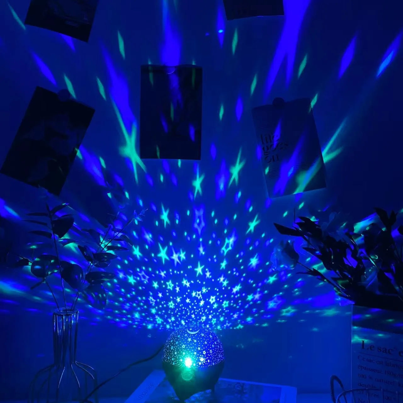 RGB Star & Moon Galaxy Projector Night Light — USB Powered