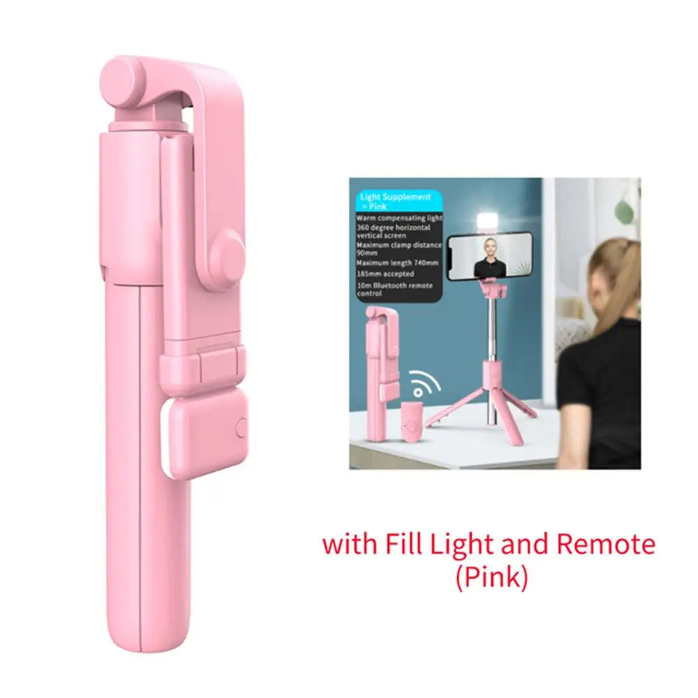 Bluetooth Selfie Stick Tripod with Remote & Fill Light