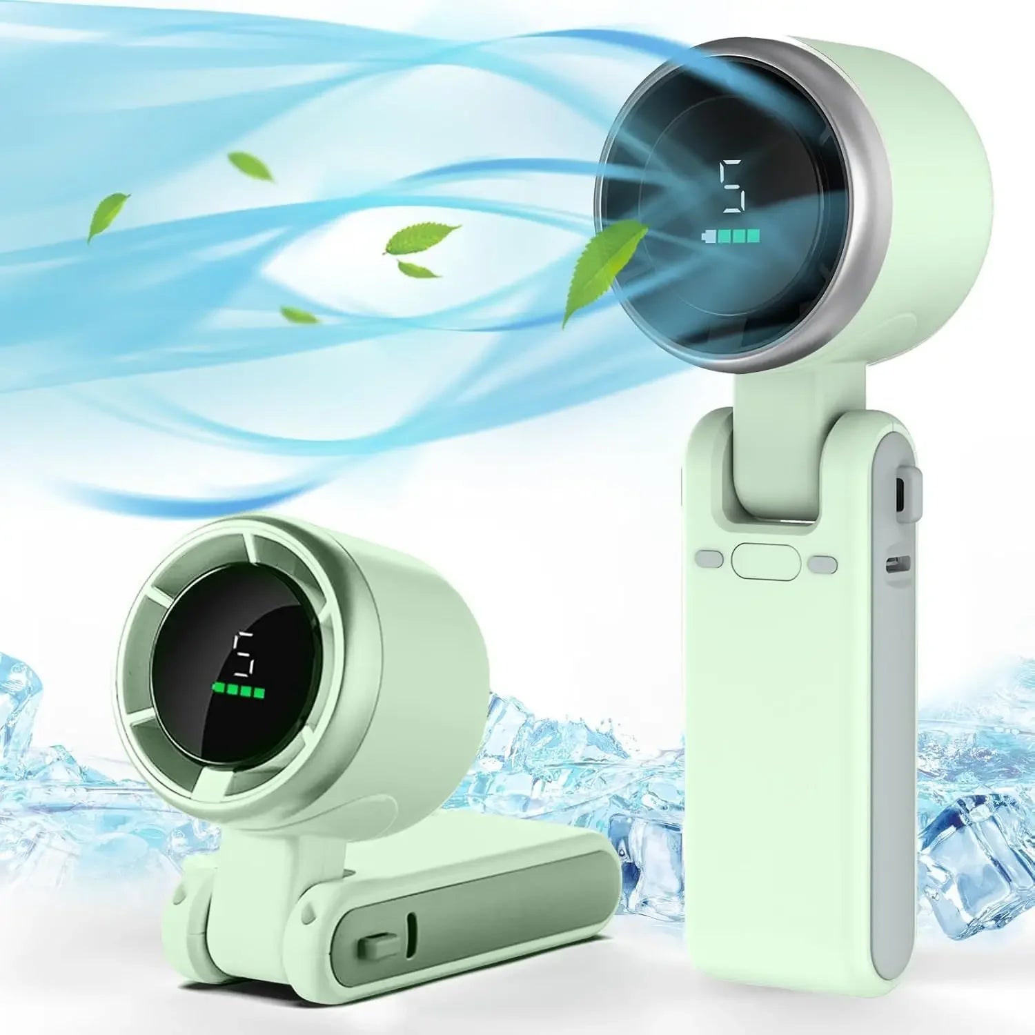 3-in-1 Portable Fan — 5-Speed, 3600mAh Rechargeable Battery