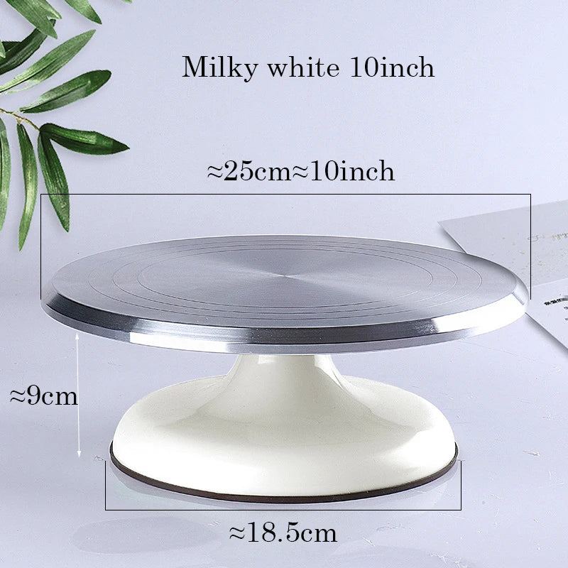 10-Inch Cake Decorating Turntable — Aluminum Alloy, Smooth Spin