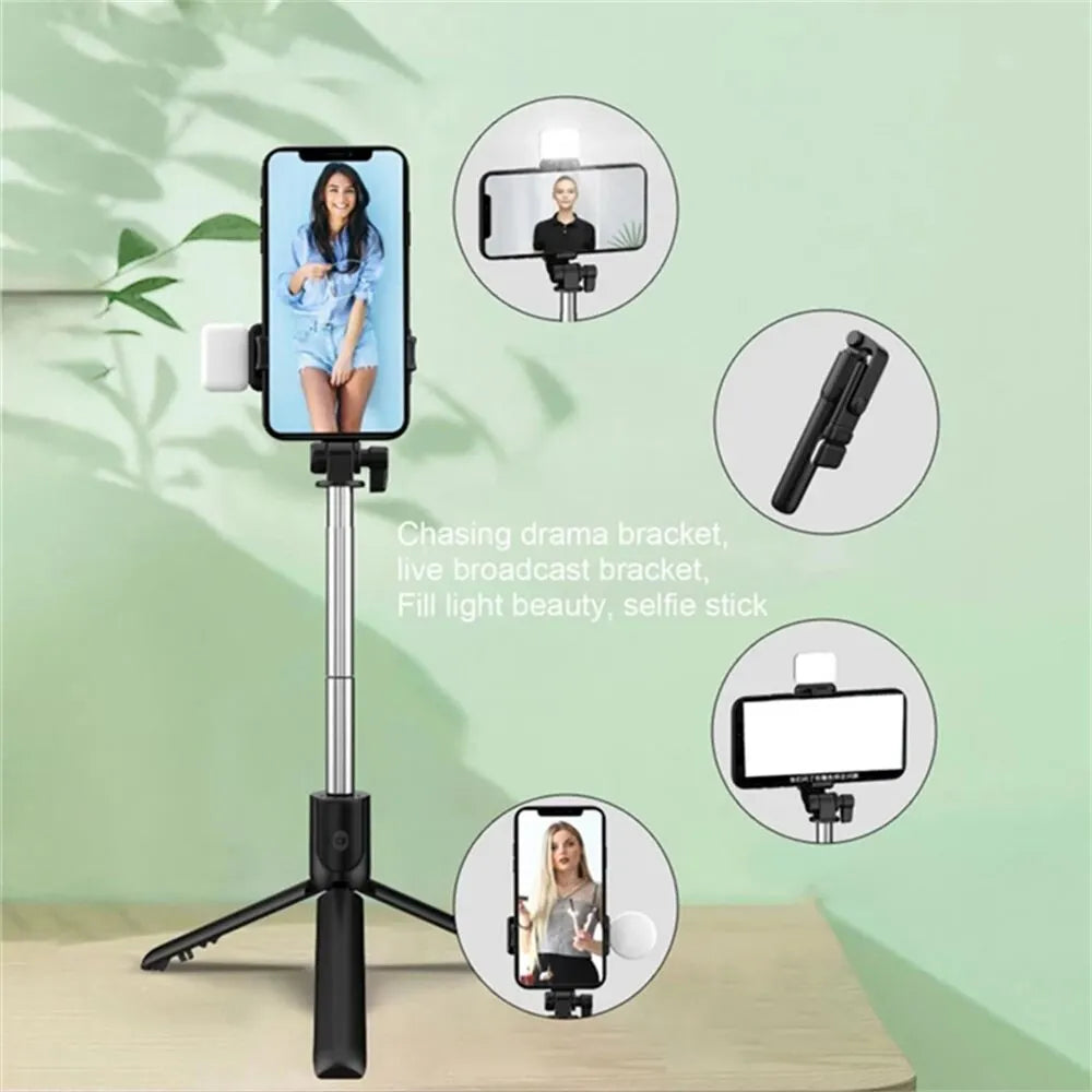 Bluetooth Selfie Stick Tripod with Remote & Fill Light