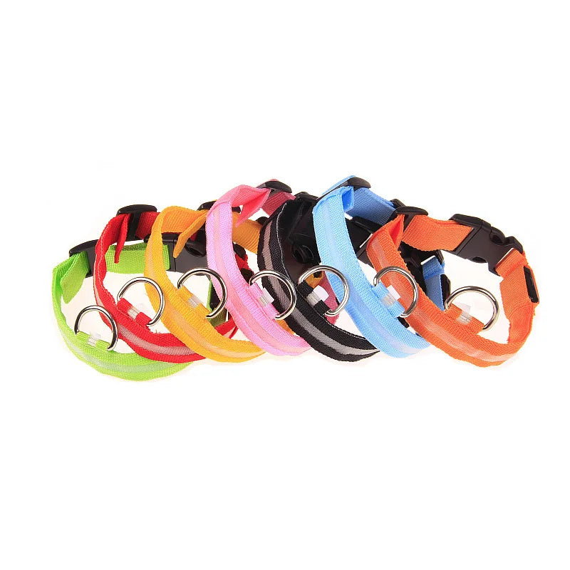 LED Glow-in-the-Dark Dog Leash — Nylon Safety Leash with Flashing Light