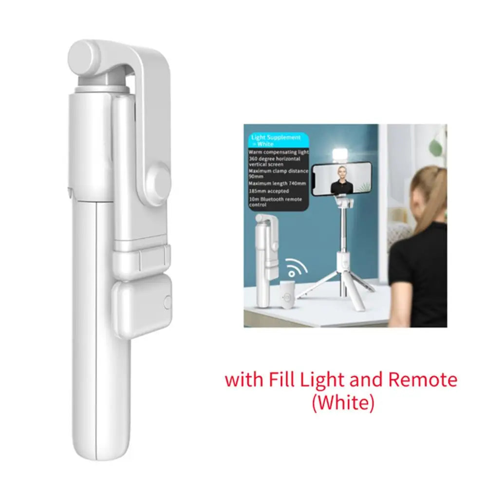 Bluetooth Selfie Stick Tripod with Remote & Fill Light
