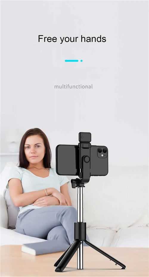 Bluetooth Selfie Stick Tripod with Remote & Fill Light