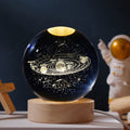 3D Crystal Ball Night Light — Galaxy & Planet Design (5cm)