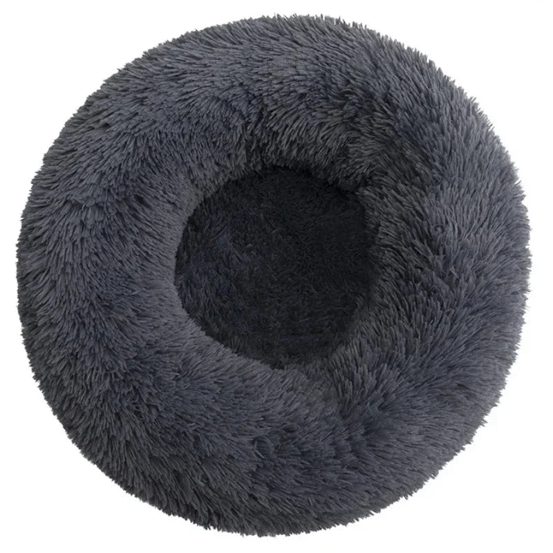 Plush Round Pet Bed – Warm Cozy Bed for Small & Medium Dogs and Cats