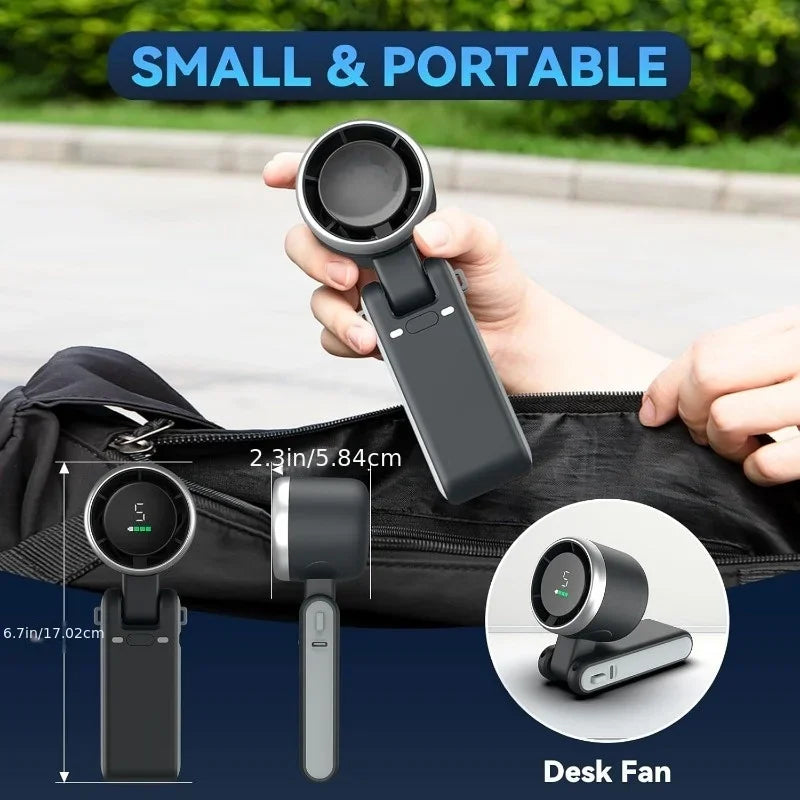 3-in-1 Portable Fan — 5-Speed, 3600mAh Rechargeable Battery