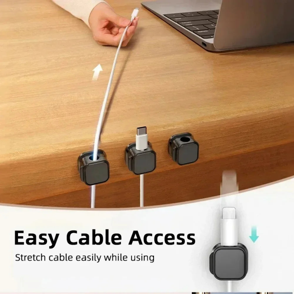 Magnetic Cable Organizer Clips — Wall-Mount Wire & Cord Holder for Desk & Home (1/3/6 pcs)
