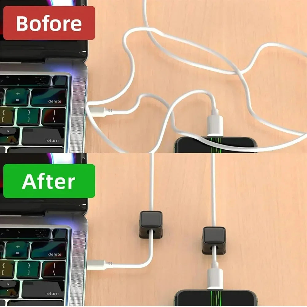 Magnetic Cable Organizer Clips — Wall-Mount Wire & Cord Holder for Desk & Home (1/3/6 pcs)