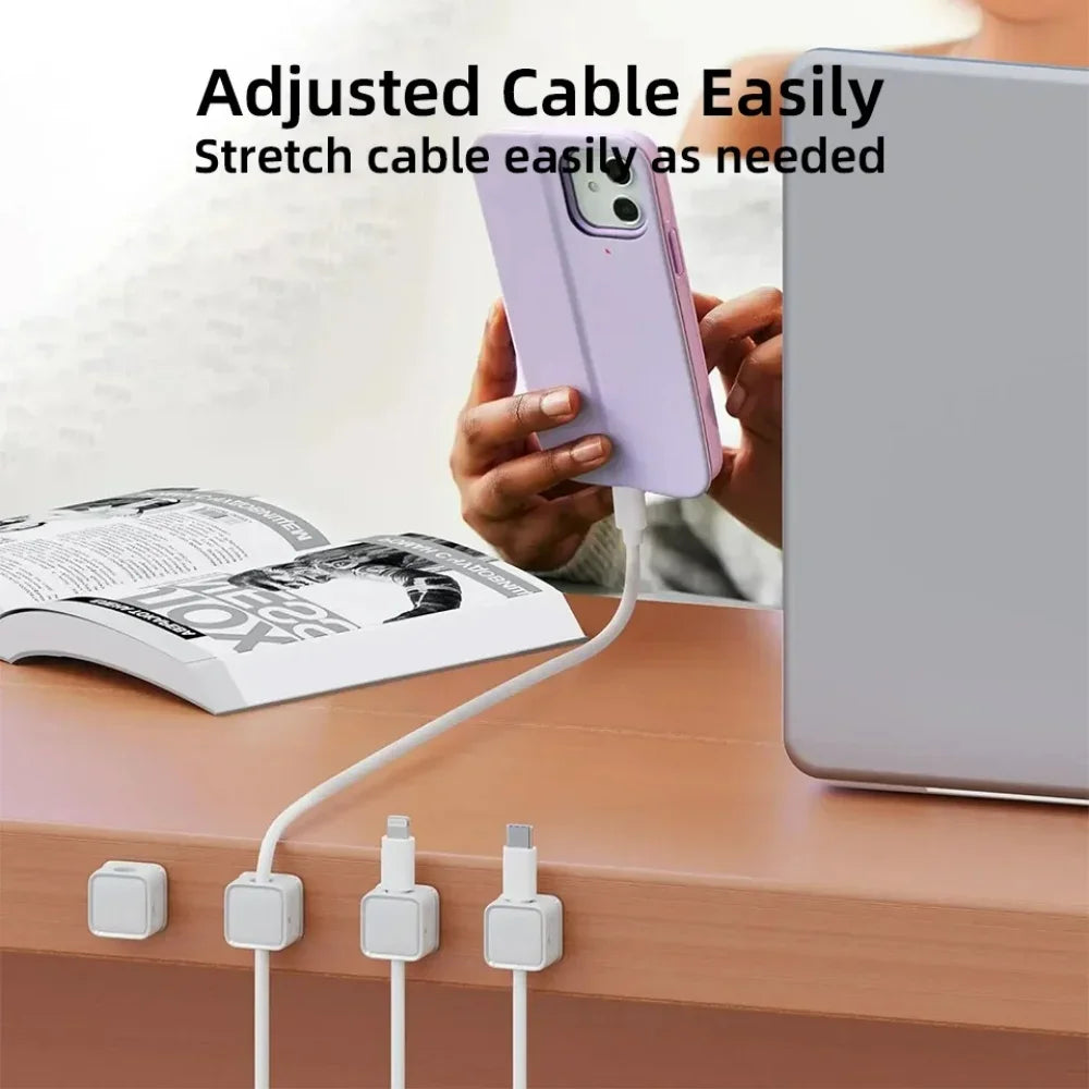 Magnetic Cable Organizer Clips — Wall-Mount Wire & Cord Holder for Desk & Home (1/3/6 pcs)