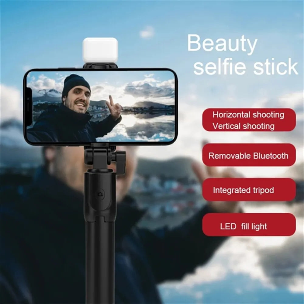 Bluetooth Selfie Stick Tripod with Remote & Fill Light