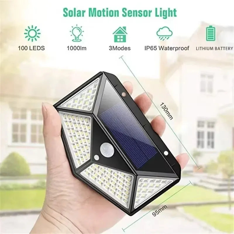Solar-Powered Outdoor Spotlight with Motion Sensor