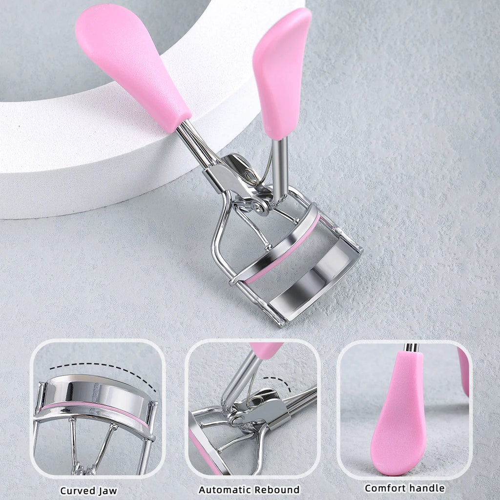 Portable Eyelash Curler with 15 Silicone Replacement Pads