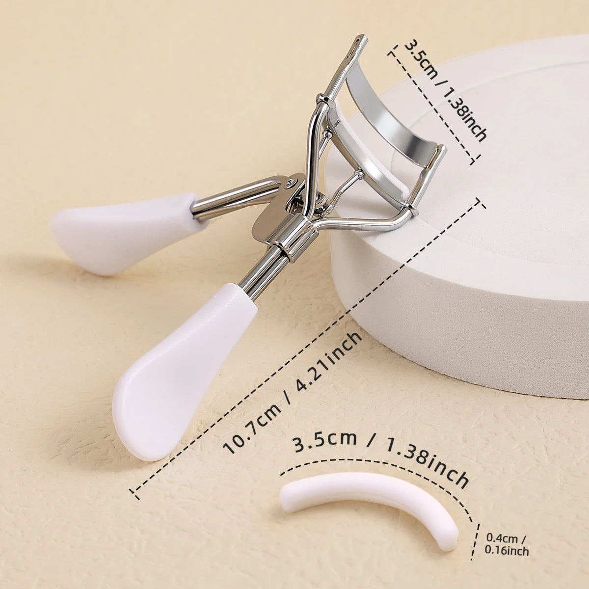 Portable Eyelash Curler with 15 Silicone Replacement Pads