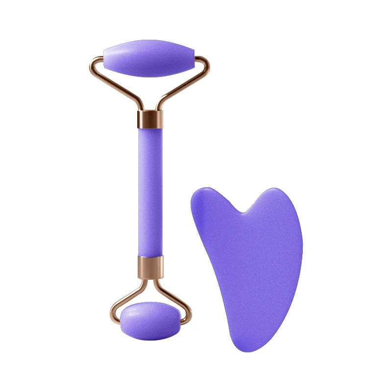Jade Face Massager – Gua Sha Facial Roller for Skin Care & Anti-Aging