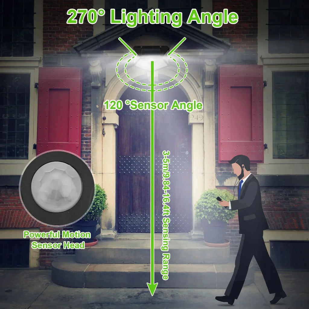 Solar-Powered Outdoor Spotlight with Motion Sensor